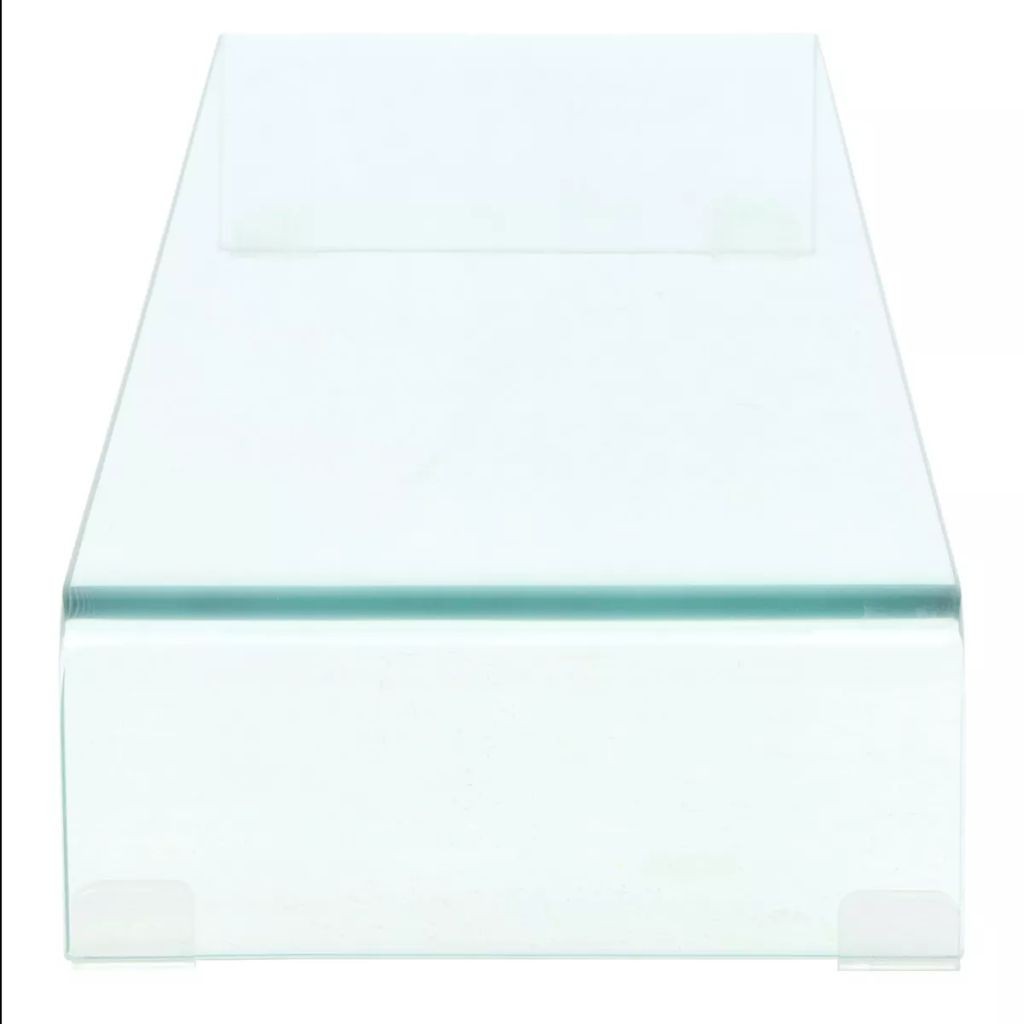 TV Stand/Monitor Riser Glass Clear 100x30x13 cm